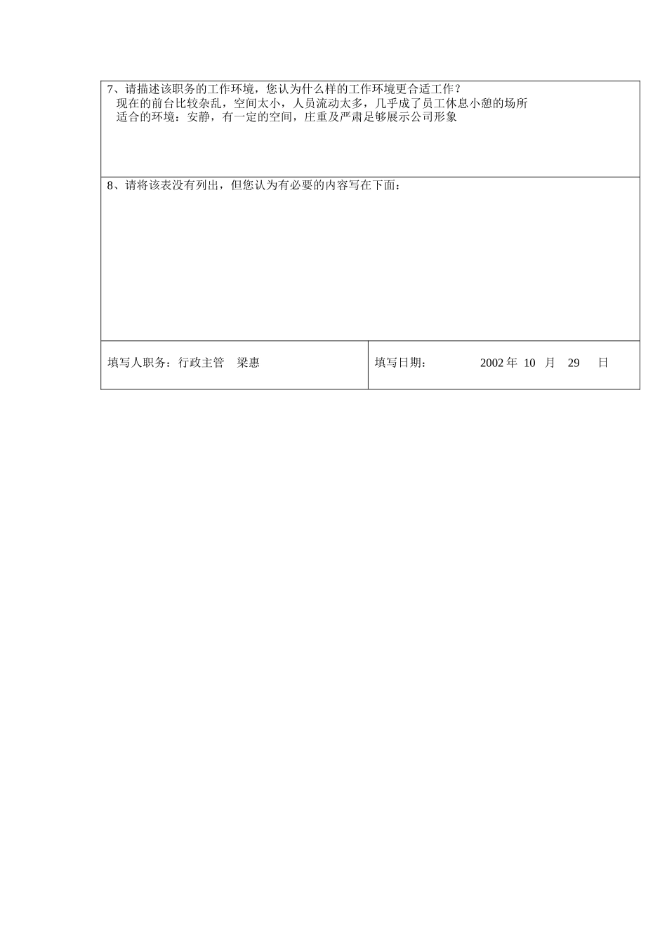 商务部-前台工作分析问卷_第2页