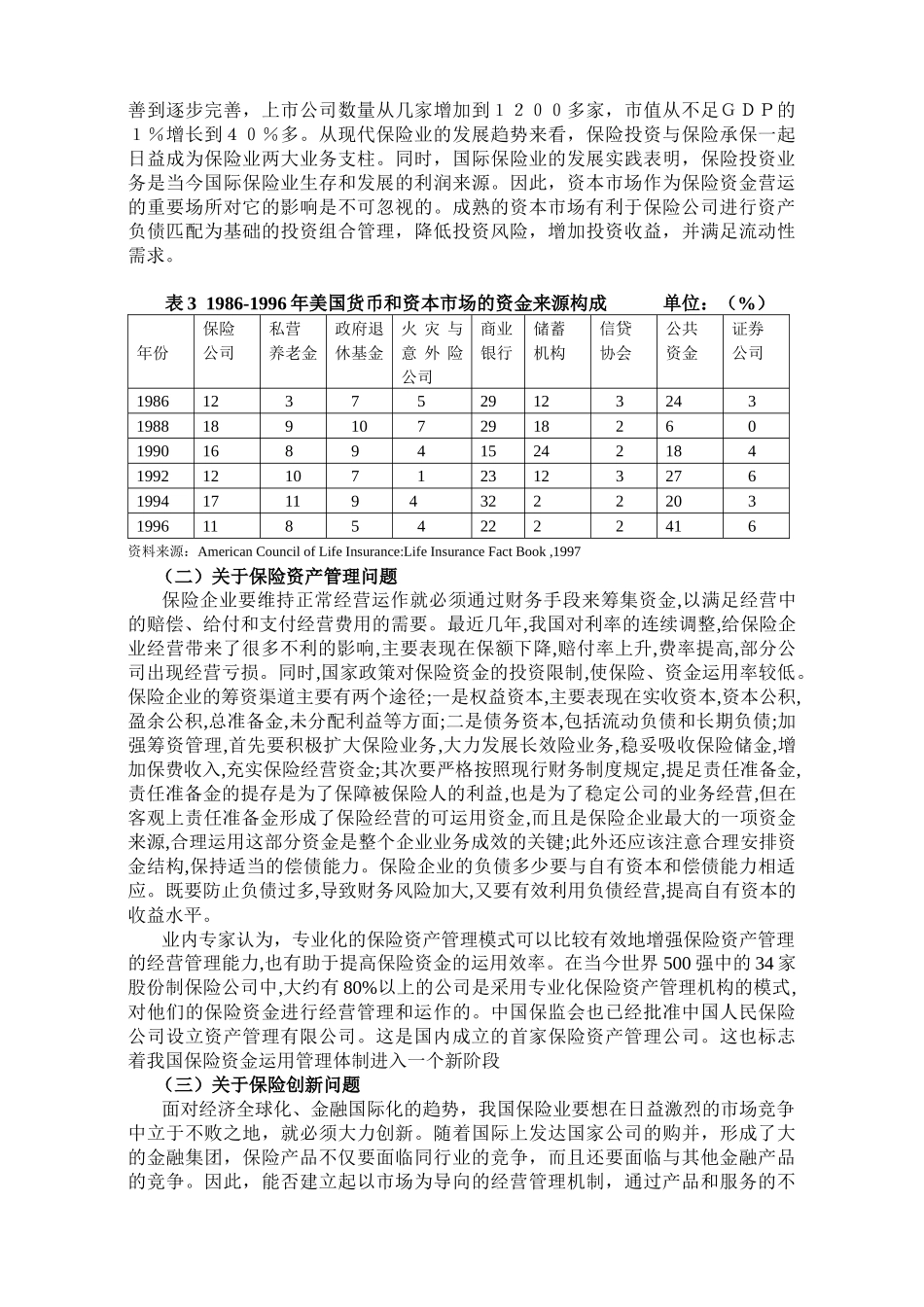 我国保险资金营运问题探讨-我国保险资金营运问题分析_第3页