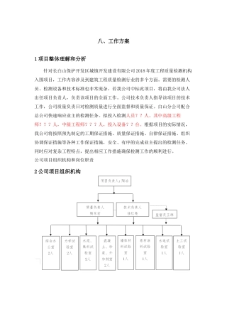 工程质量检测项目工作方案