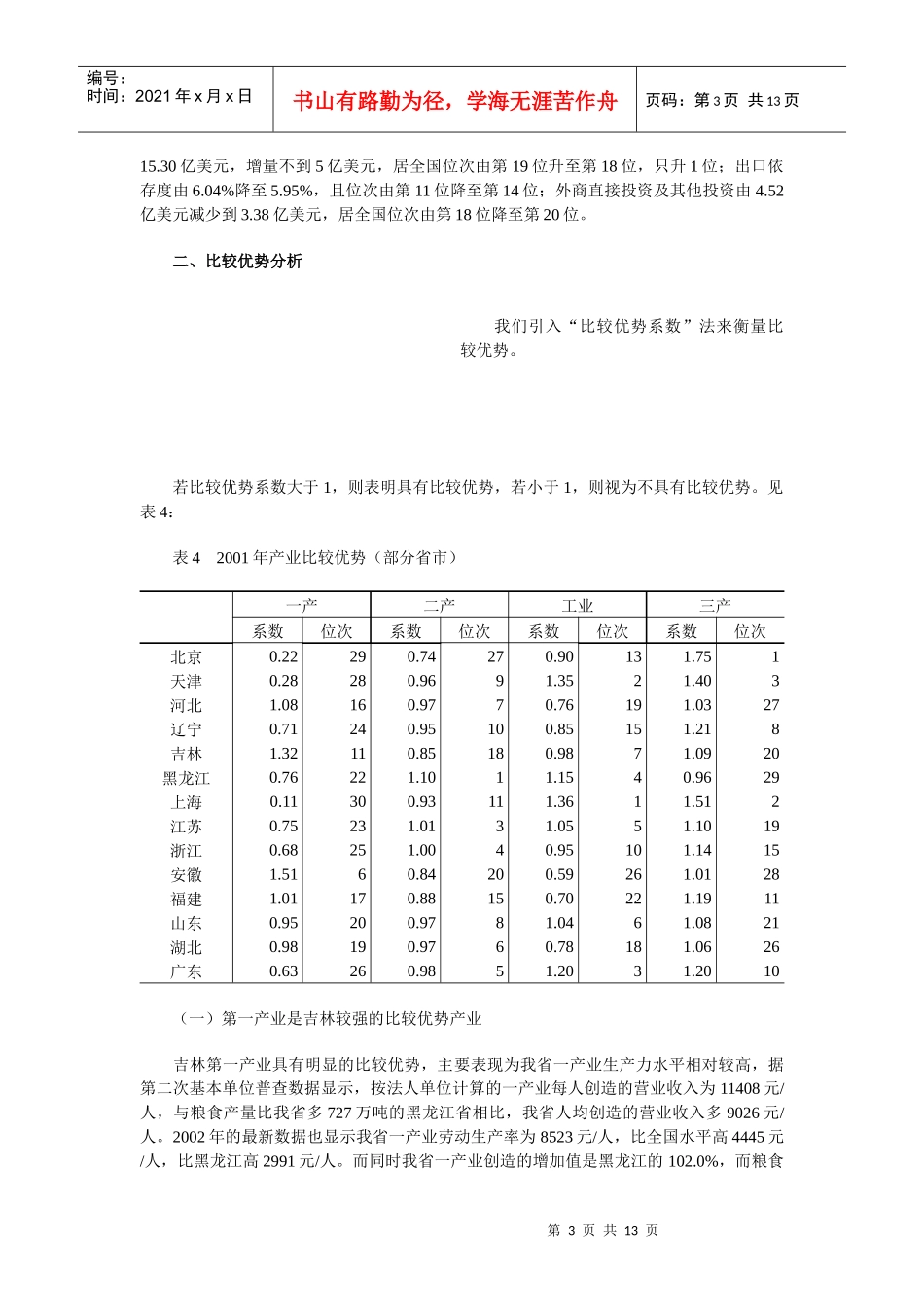 吉林经济实力和比较优势向竞争优势转化状况分析_第3页