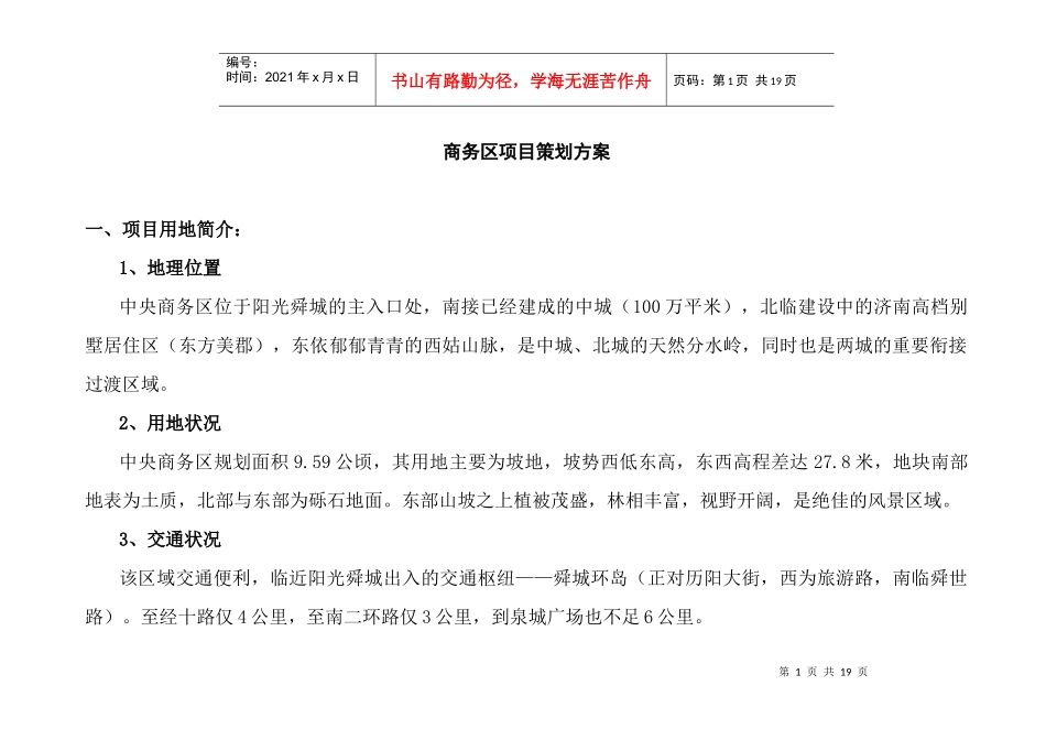 商务项目策划方案(1)_第1页