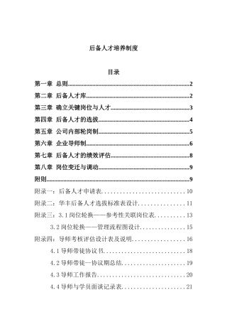 后备人才管理制度