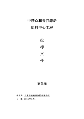商务标、中精众和鲁谷养老投标