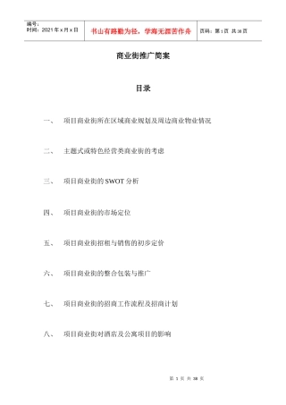商业街推广简案