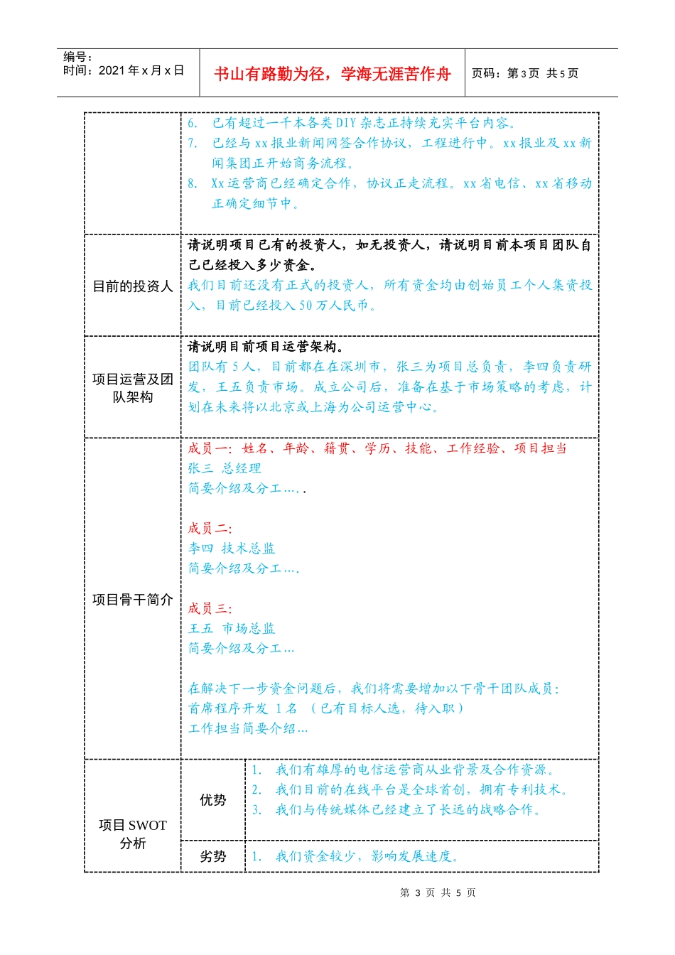 商业计划书概要（初创项目组）_第3页