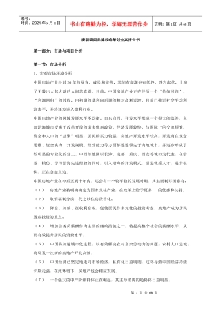 唐朝碧阁品牌战略策划全案报告书（DOC66页）