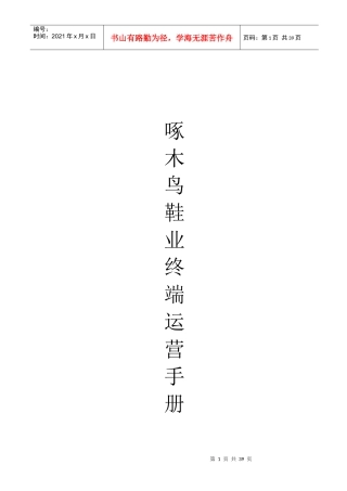 啄木鸟鞋业终端运营手册