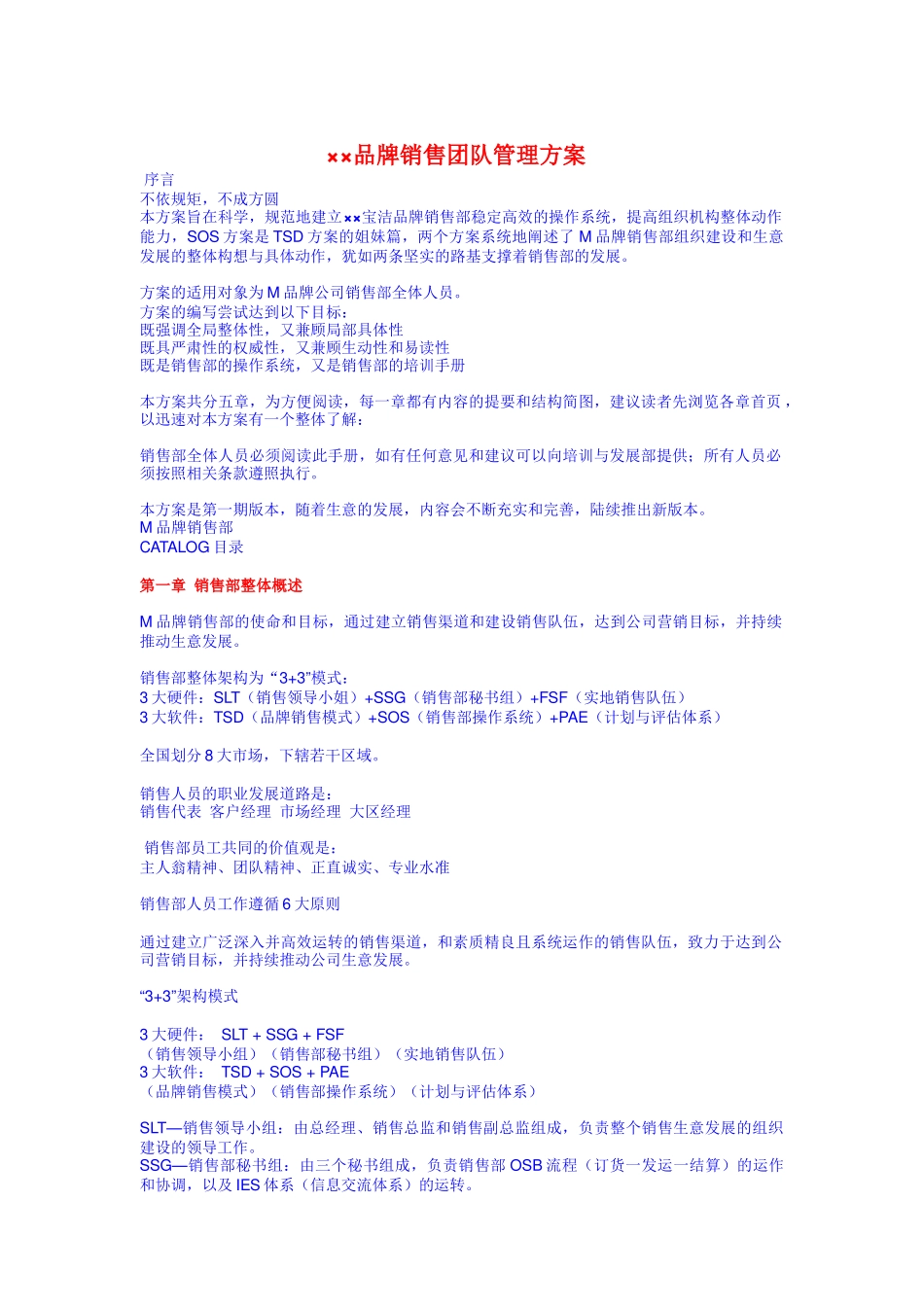 品牌销售团队的管理方案_第1页