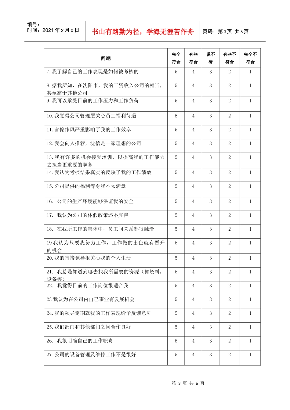 员工满意度调查问卷2_第3页
