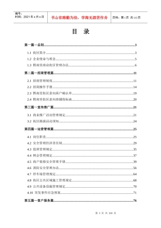 商业街区运营手册历史文化街区管理手册汇编
