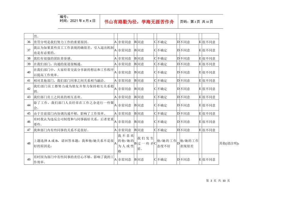 员工满意度调查问卷_第3页