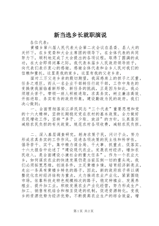 新当选乡长就职演说稿 (2)