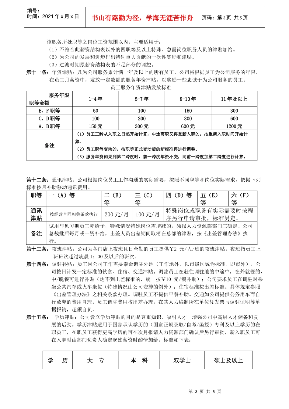 员工福利管理制度范本_第3页