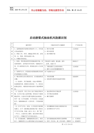 启动游梁式抽油机风险源识别