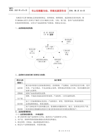 品质管理制度及流程
