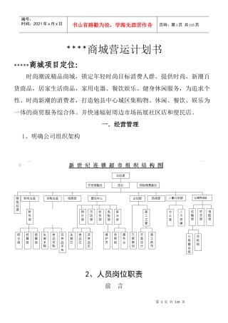 商城营运计划书