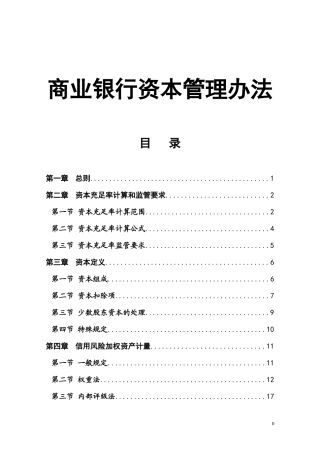 商业银行资本管理办法(DOC81页)
