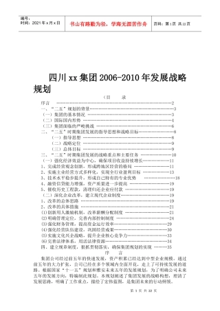 四川某集团发展战略规划