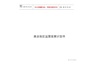 商业街区运营发展计划书