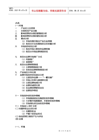 品牌洗发水行业市场营销战略分析
