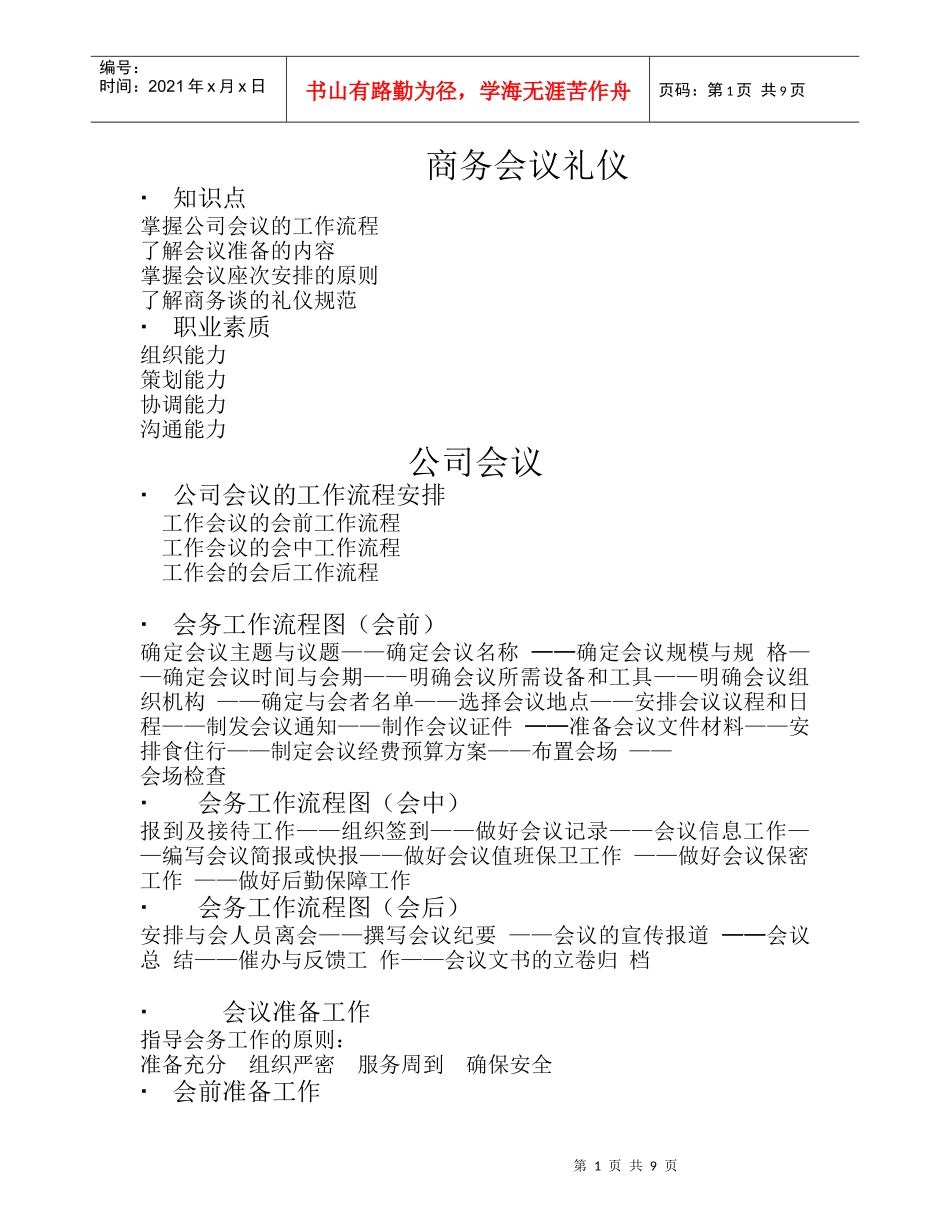 商务会议礼仪_第1页