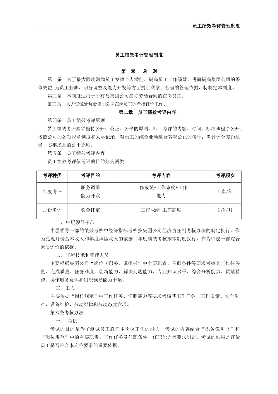 员工绩效考评管理制度_第1页