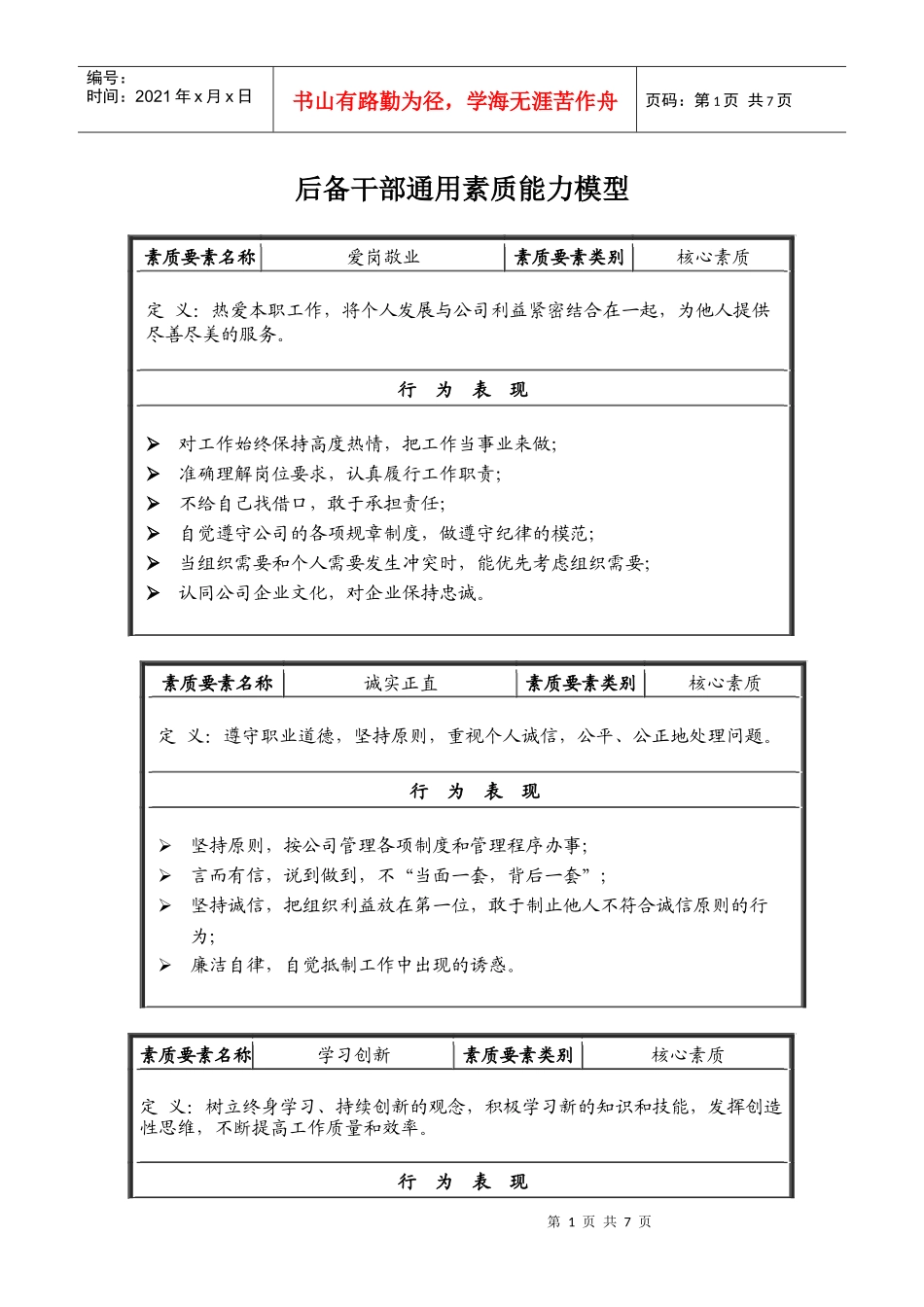 后备干部通用素质能力模型_第1页