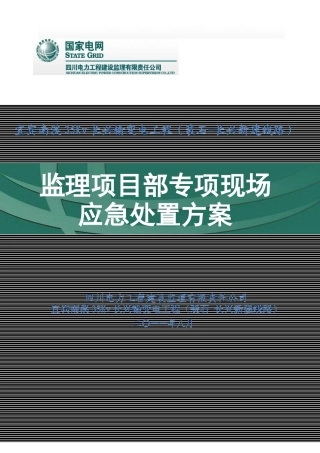 四川电力工程建设监理项目部专项现场应急处置方案