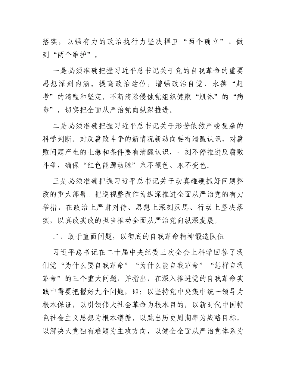 校党委书记在2024年全面从严治党工作会议讲话_第3页