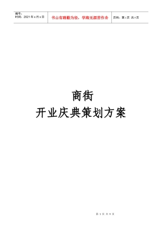 商街开业策划案