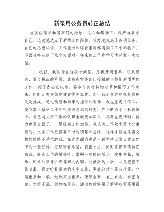 新录用公务员转正总结