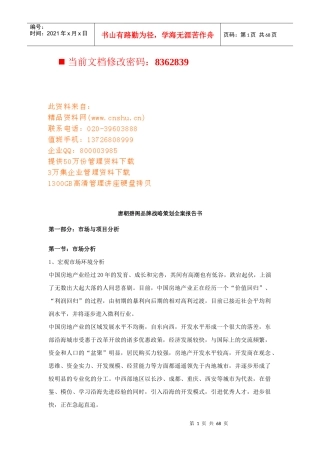 唐朝碧阁品牌战略策划方案