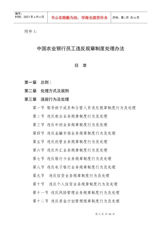 员工违反规章制度处理办法(新)