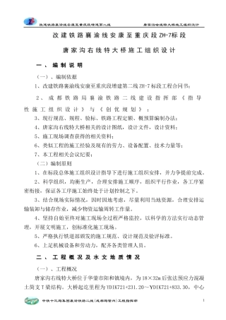 唐家沟右线特大桥施工组织设计(修改)