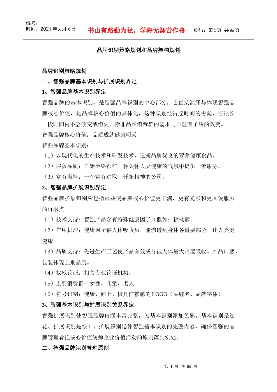 品牌架构规划和品牌识别策略规划_第1页