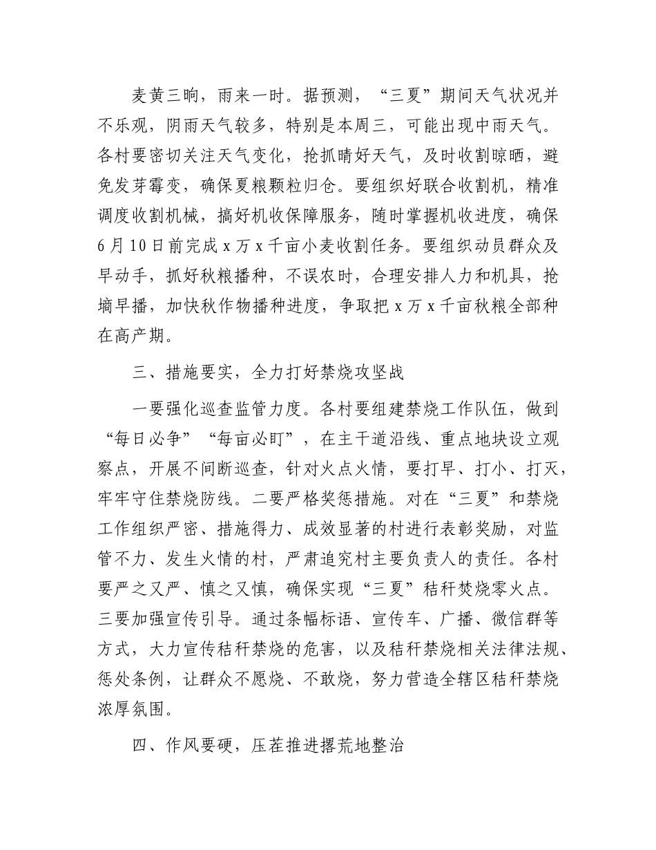 某街道办事处2024年“三夏”禁烧工作动员会讲话_第2页