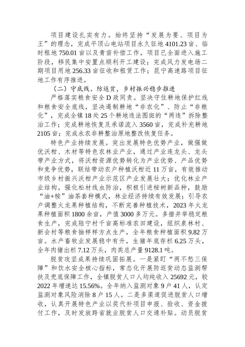 乡镇2024年党代会年会工作报告_第2页