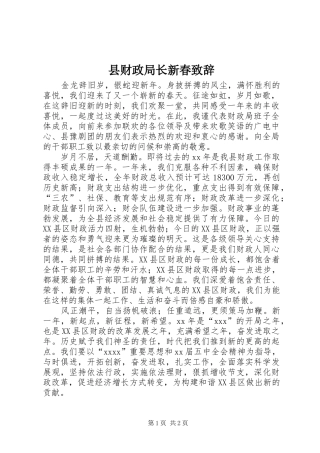 县财政局长新春致辞演讲(5)