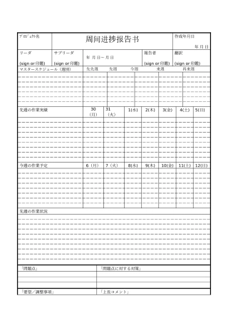 周间进捗报告书