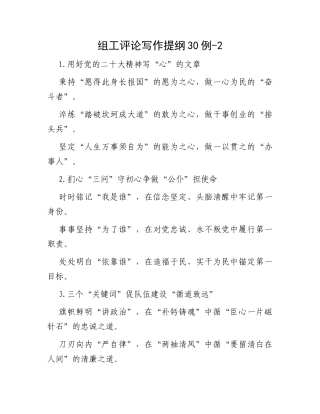 组工评论写作提纲30例-2