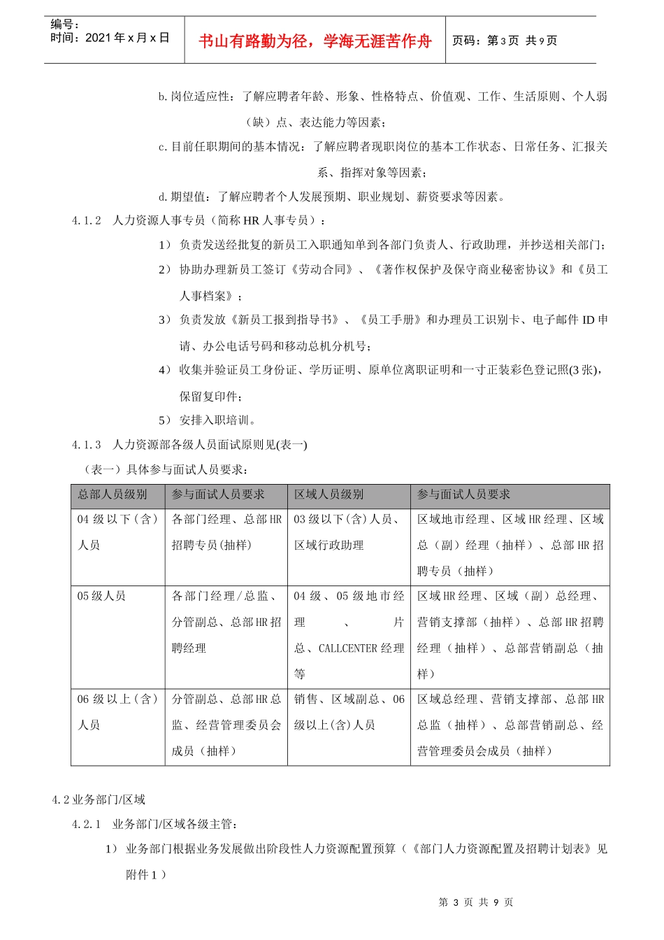员工招聘、入职、离职管理制度_第3页