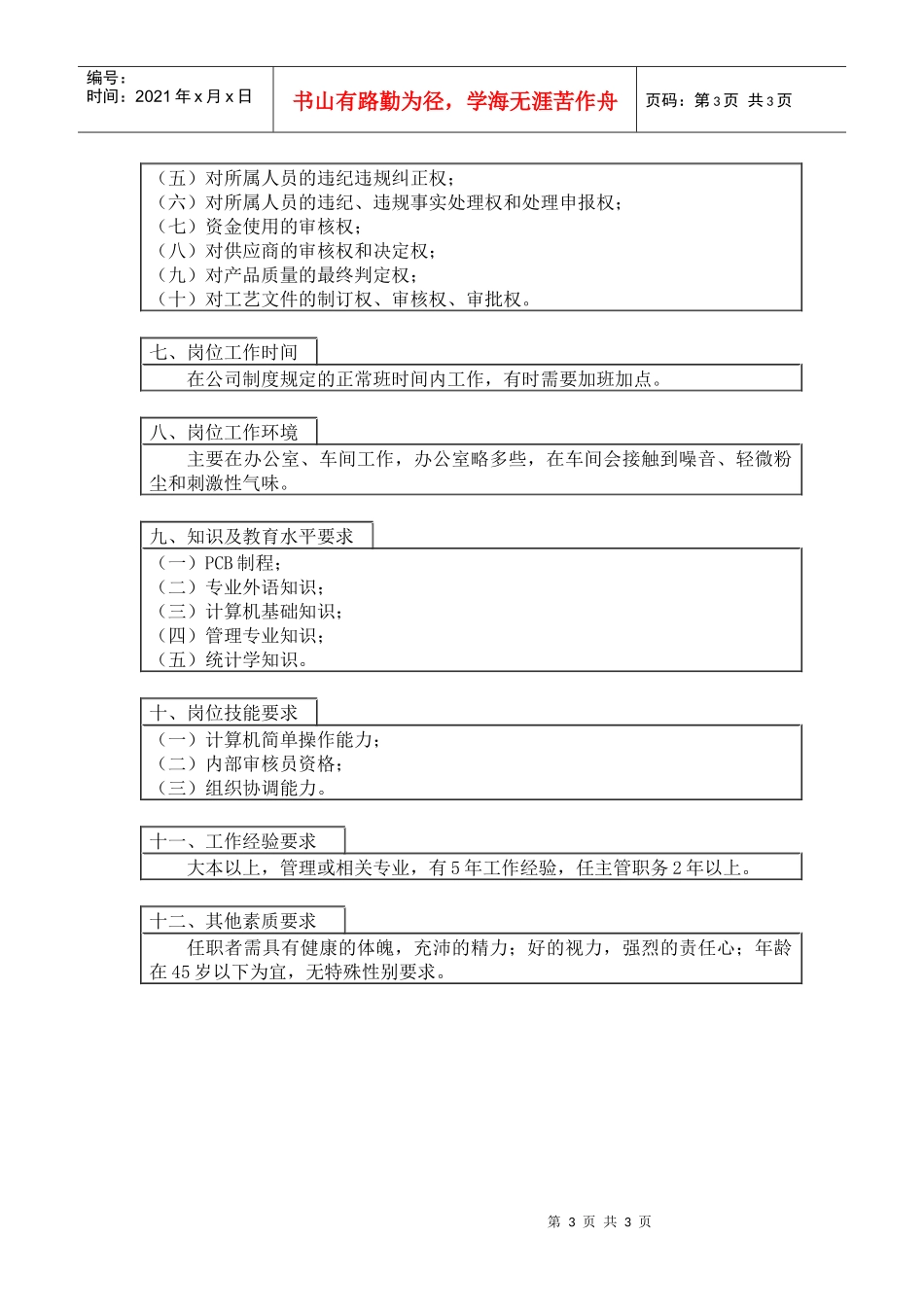 品质保证部经理_第3页
