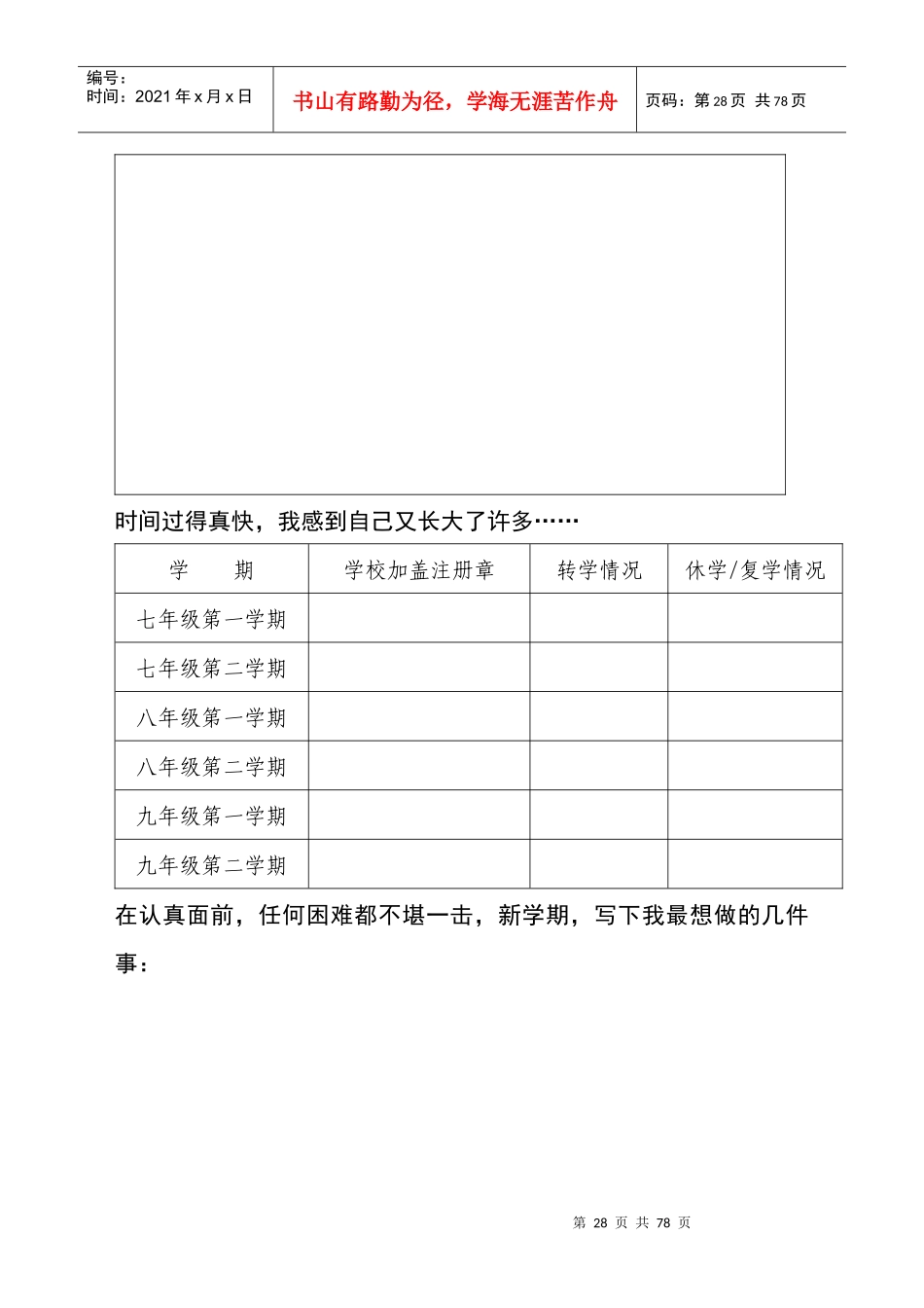 嘉兴市本级初中学生成长发展记录手册_第3页