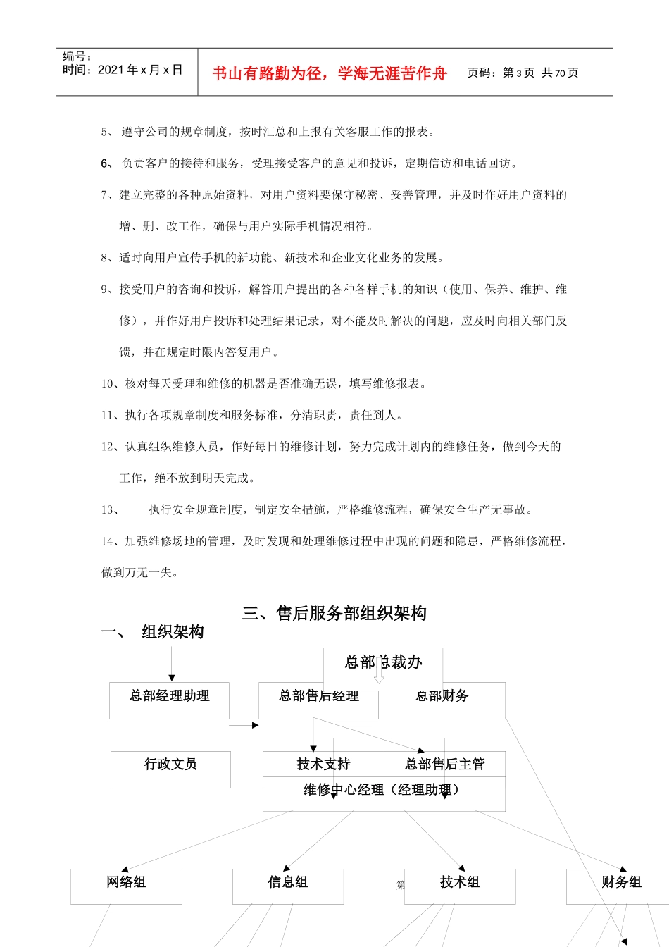 售后服务部管理手册_第3页