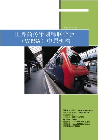 商务策划师培训—WBSA郑州机构项目简介1