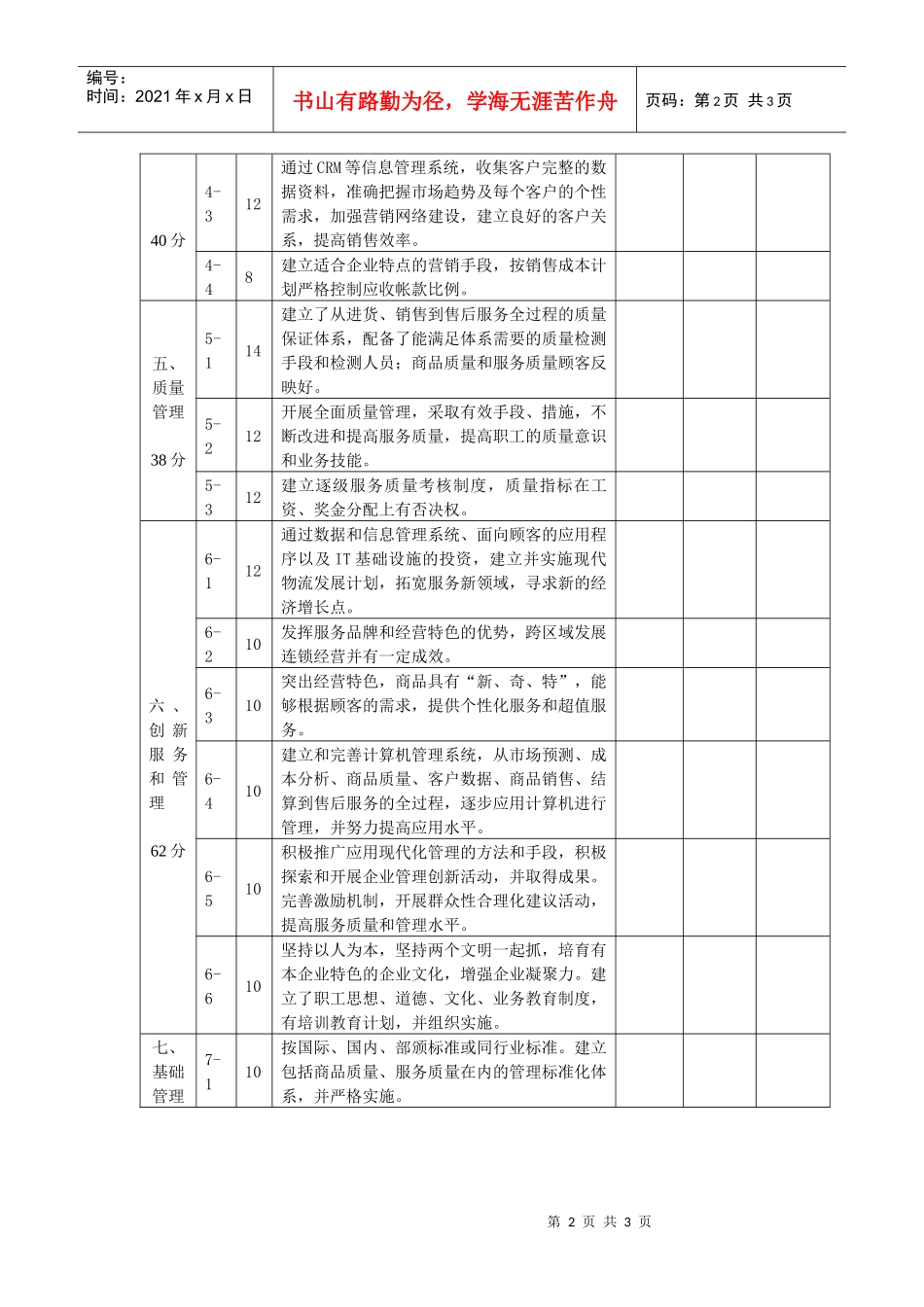 商贸企业内部综合管理评价标准_第2页