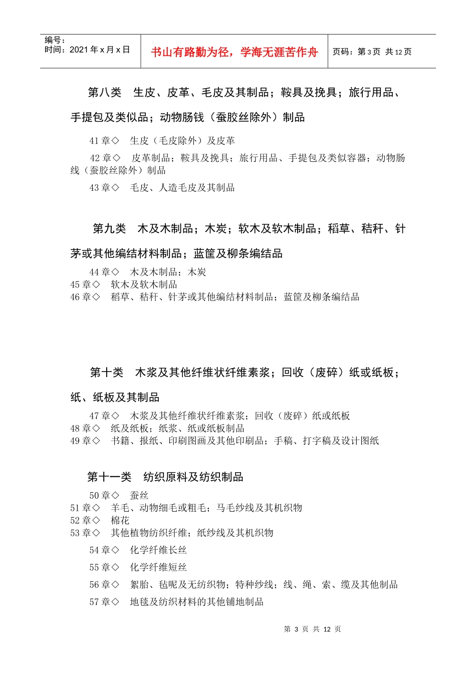 商品名称及编码协调制度（推荐DOC146）_第3页