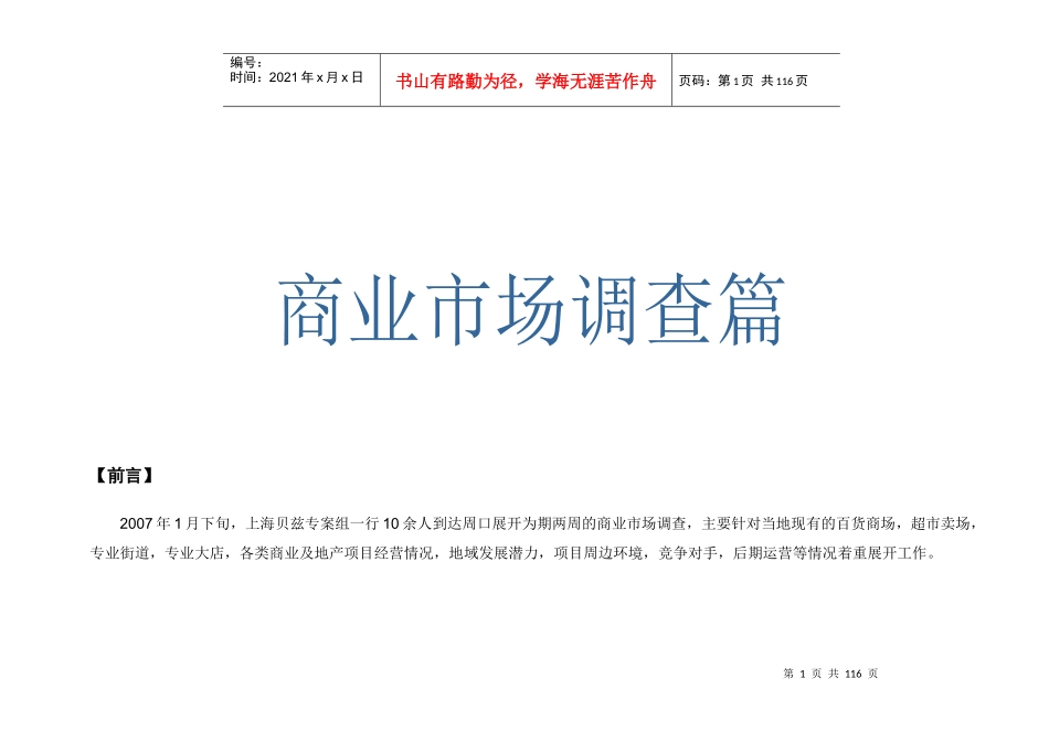 商业市场调查报告与专案项目定位报告_第3页