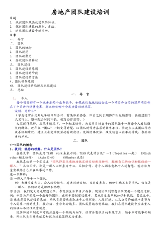 房地产团队建设专项培训