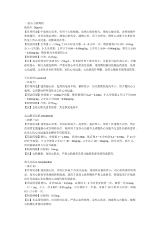 心血管系统用药